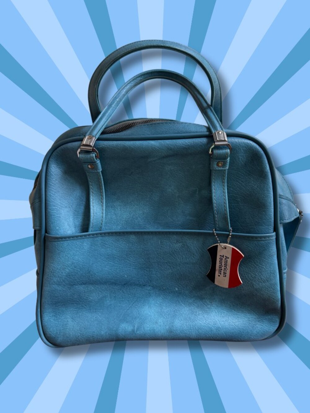Vintage 1970s American Tourister Escort Blue Carry-On Bag